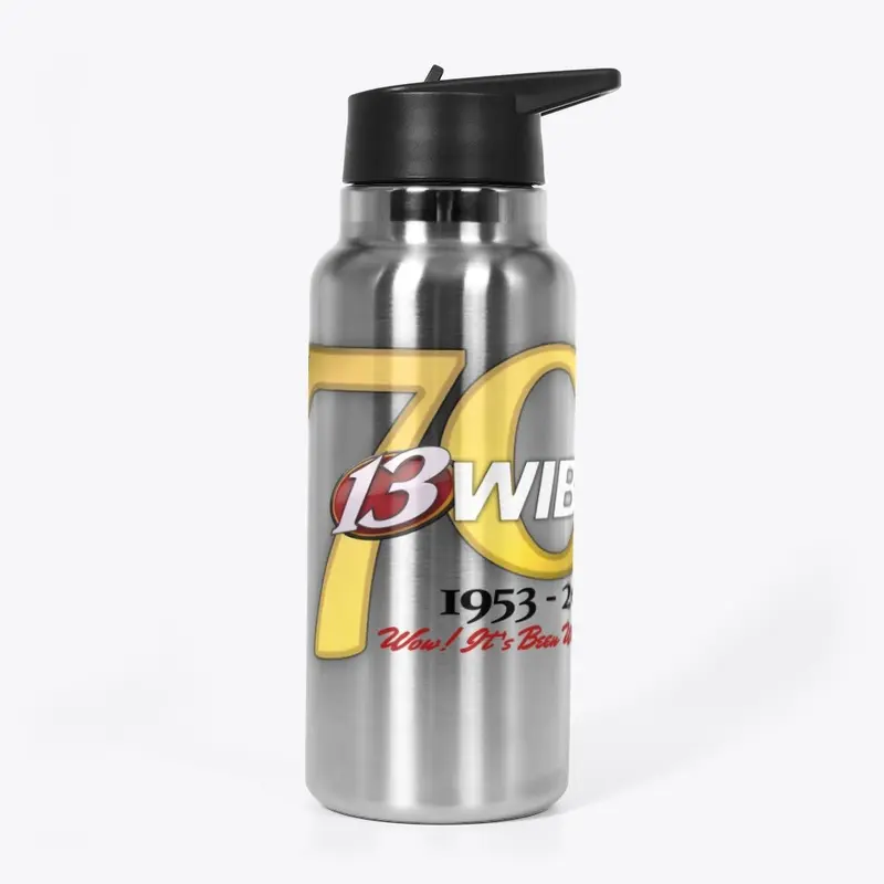 WIBW 70th Anniversary Logo Water Bottle